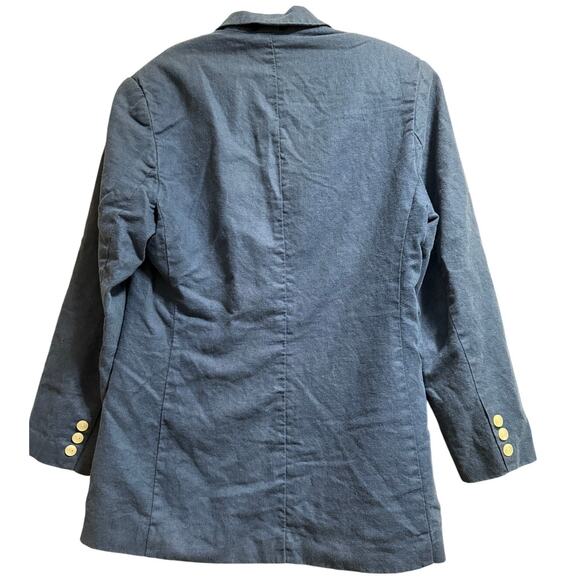 Vintage GAP Men's Blazer - Linen & Cotton Blend - Blue - Picture 7 of 7